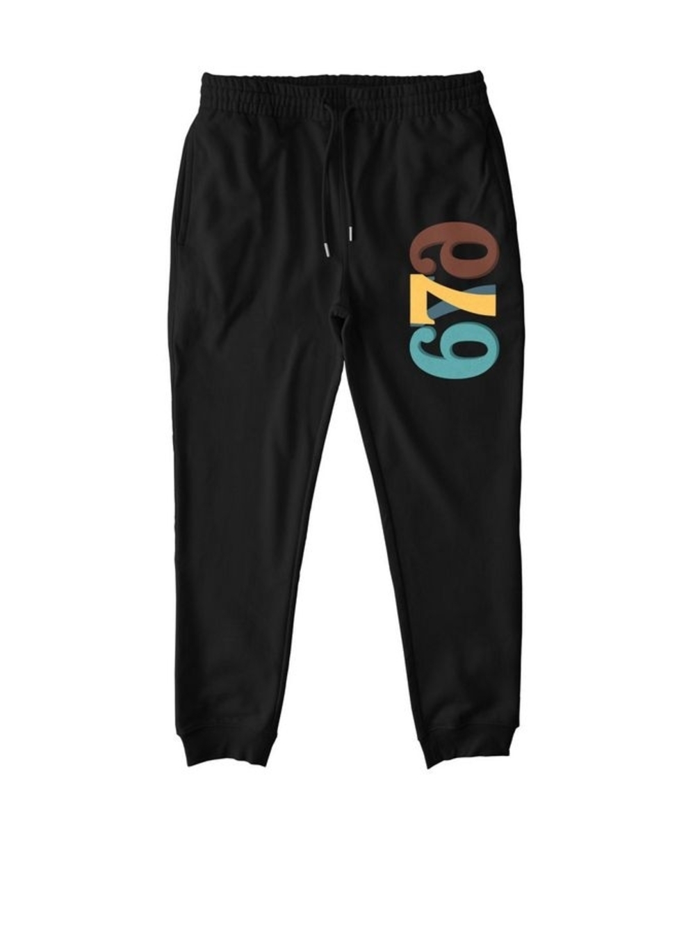 Black Joggers with Multicolor '679' Graphic